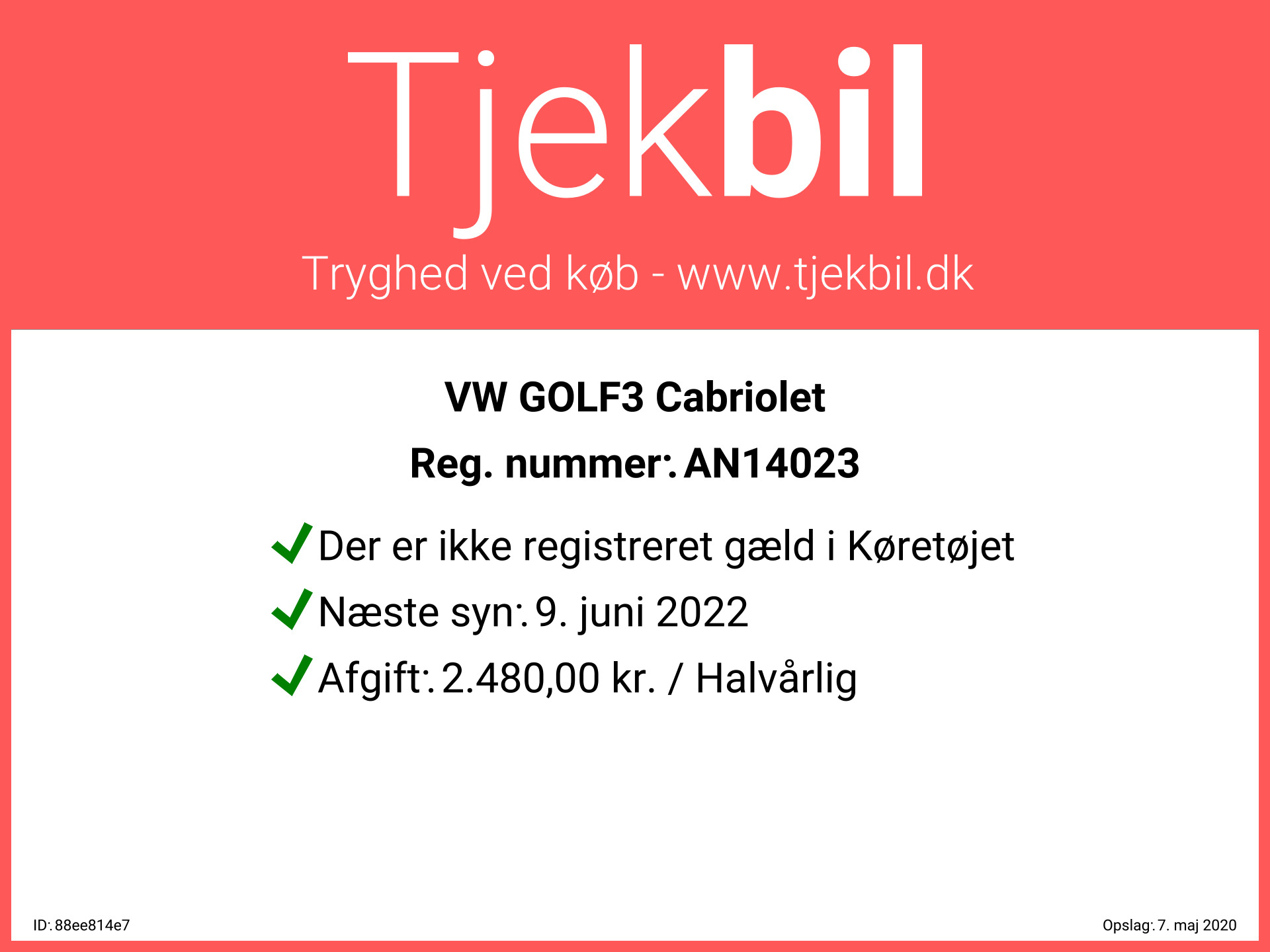 Sort VW Golf Cabriolet fra 1994