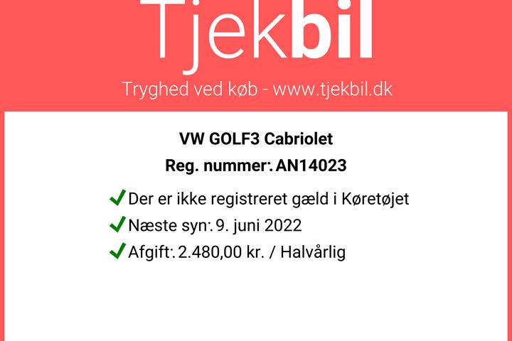 Sort VW Golf Cabriolet fra 1994