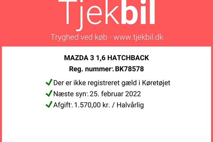 Sort Mazda 3 fra 2008