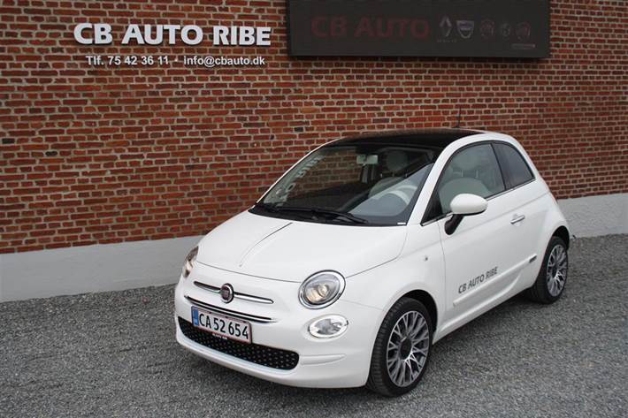 Hvid Fiat 500 fra 2018