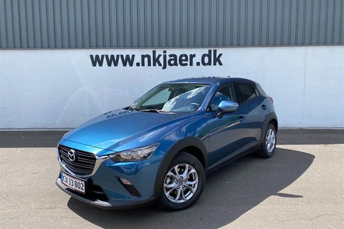 Blå Mazda CX-3 fra 2018