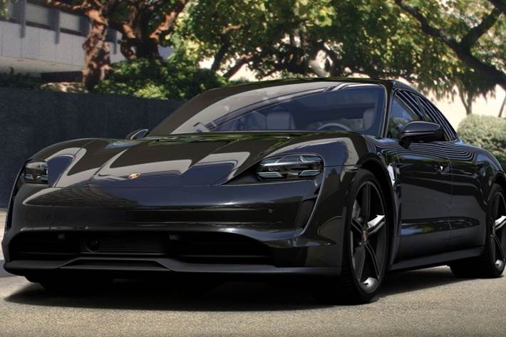 Grå Porsche Taycan 4S fra 2020