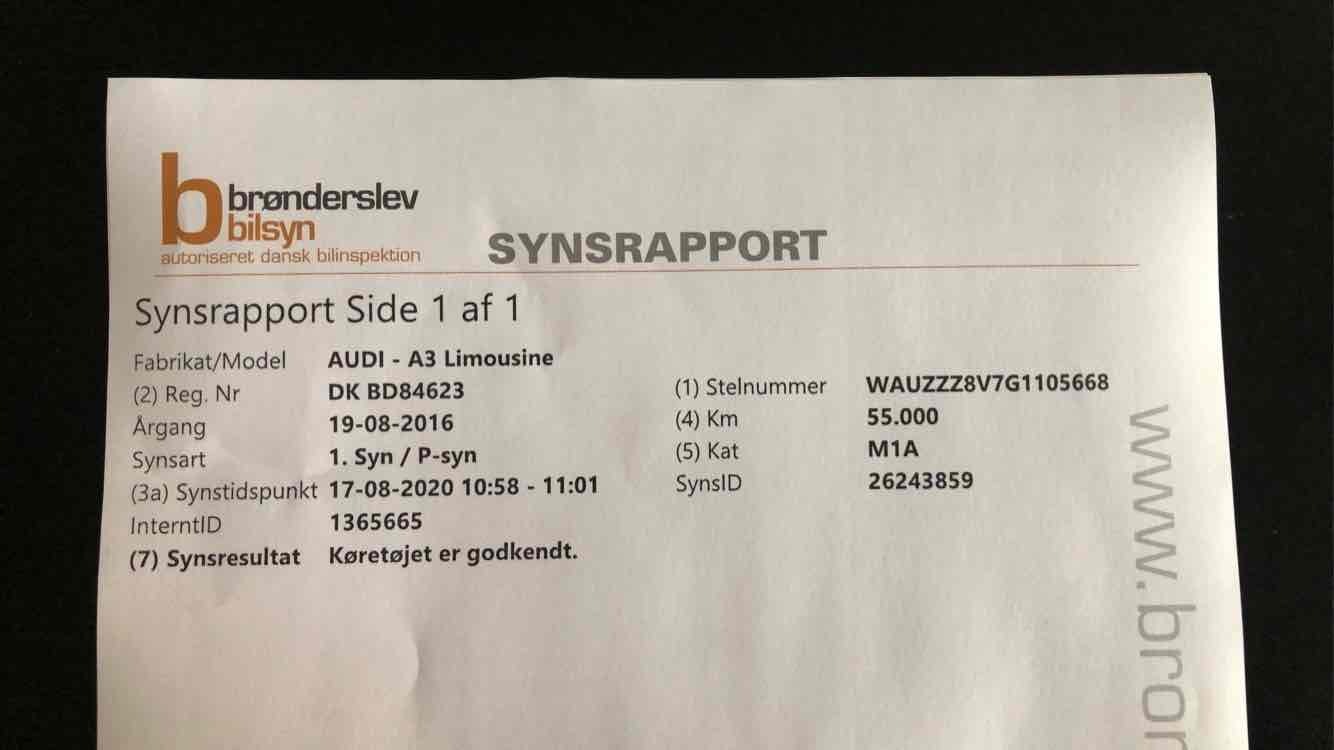 Hvid Audi A3 fra 2016