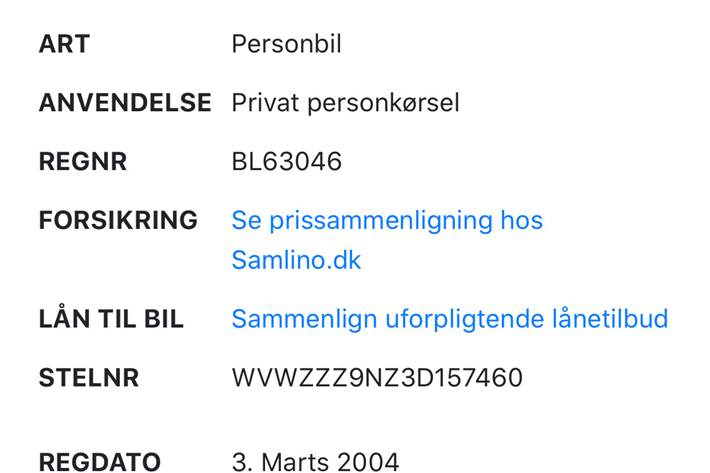 Sort VW Polo fra 2004