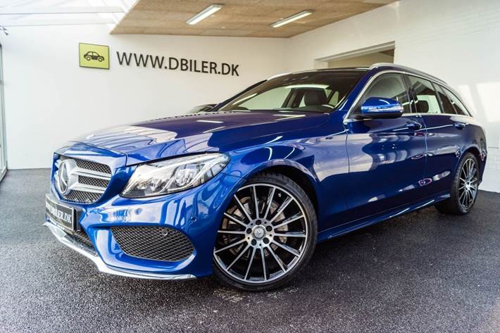 Blå Mercedes C180 fra 2016