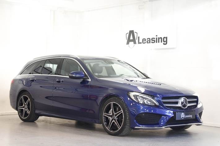 Blå Mercedes C220 d fra 2017