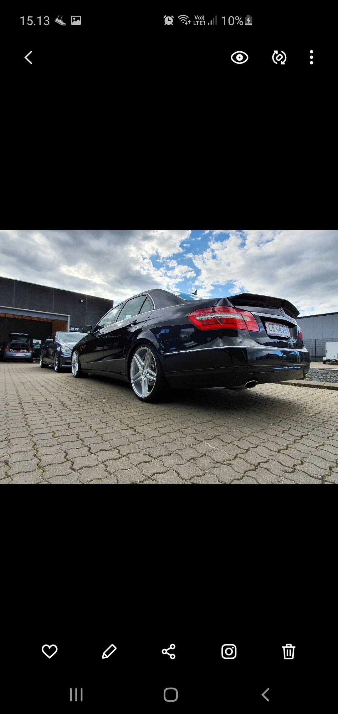 Sort Mercedes E350 fra 2010