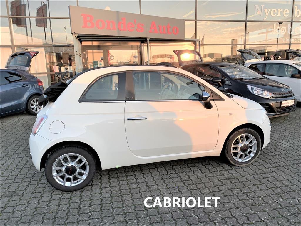 Hvid Fiat 500C fra 2014
