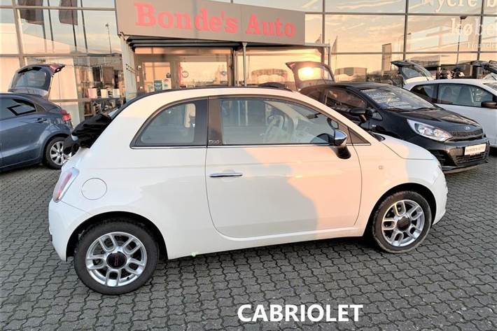 Hvid Fiat 500C fra 2014