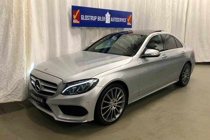 Grå Mercedes C220 fra 2015