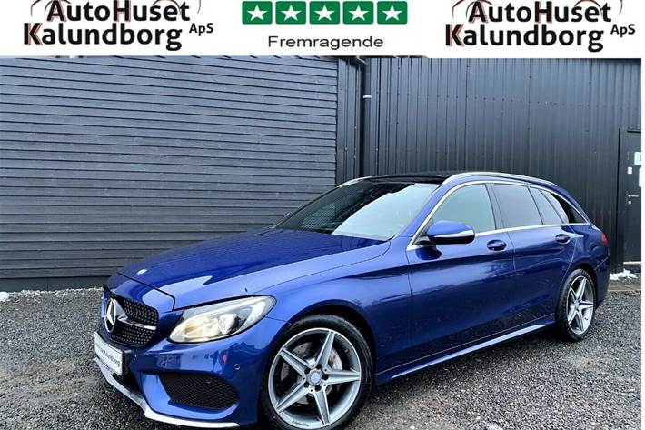 Blå Mercedes C220 fra 2015