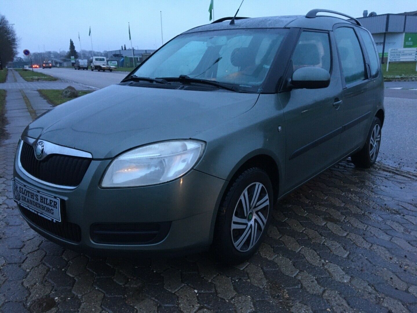 Grøn Skoda Roomster fra 2007