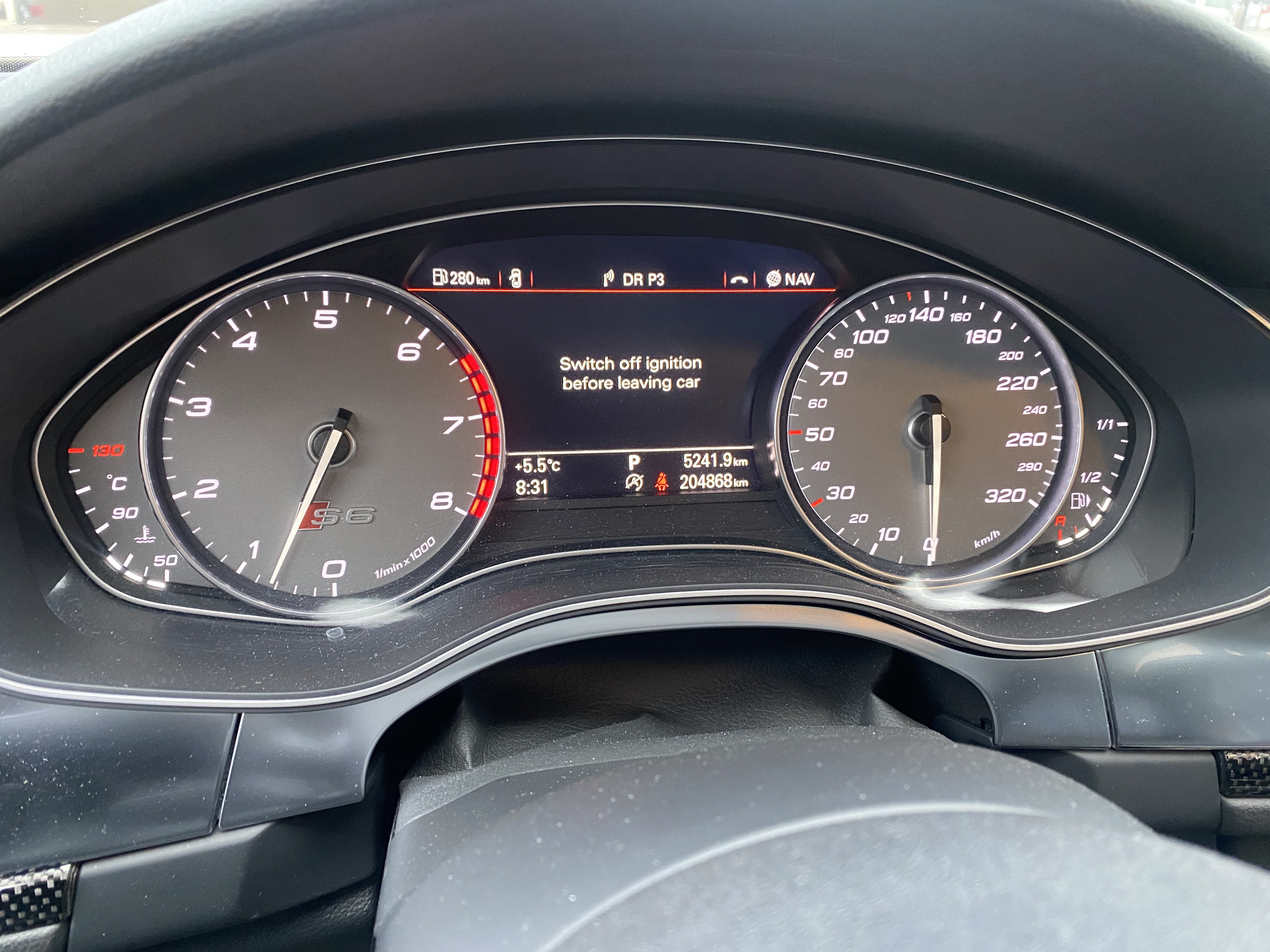 Sort Audi S6 fra 2012