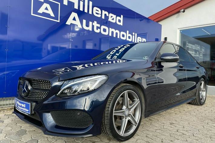 Blå Mercedes C220 d fra 2016