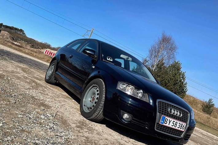 Blå Audi A3 fra 2007