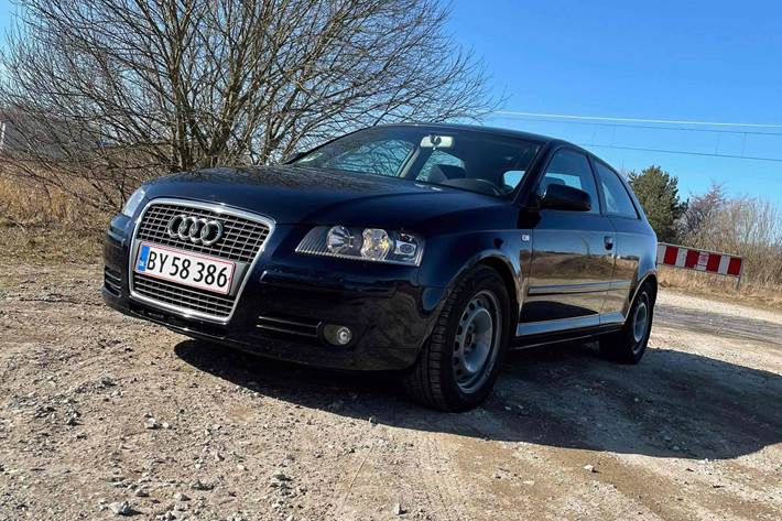 Blå Audi A3 fra 2007