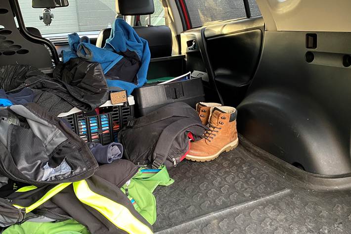 Rød Toyota RAV4 fra 2015