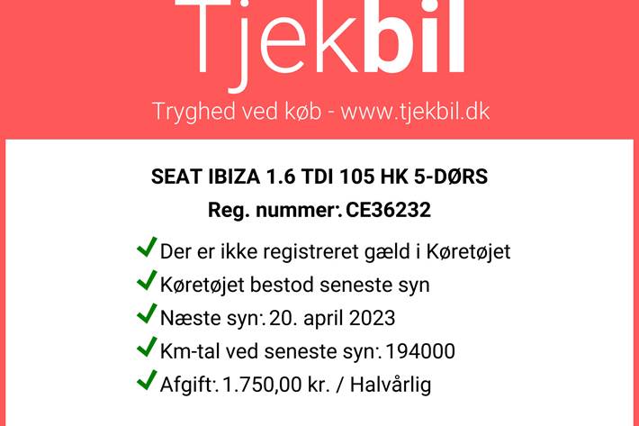 Hvid Seat Ibiza fra 2013