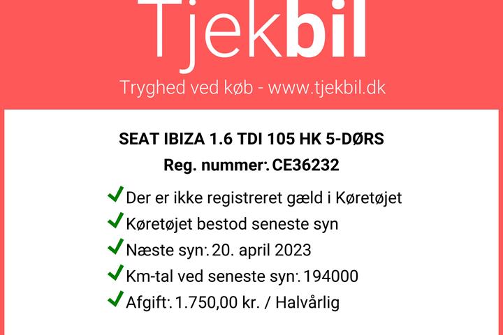 Hvid Seat Ibiza fra 2013