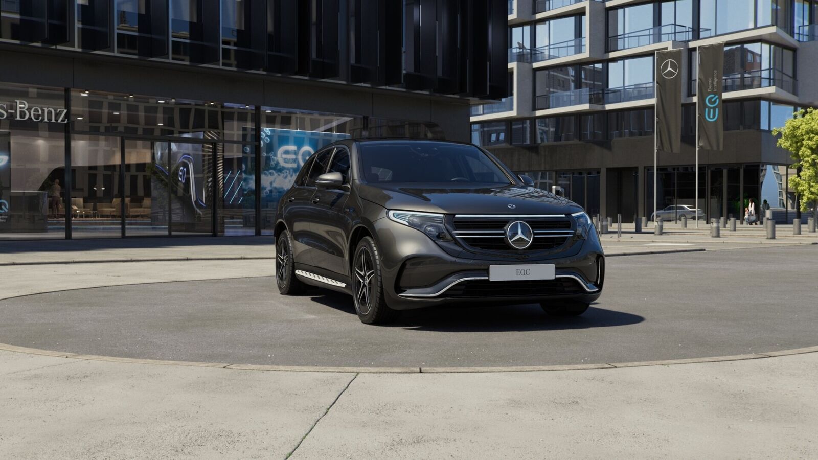 Grå Mercedes EQC400 fra 2021