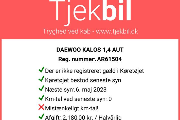 Sort Chevrolet Kalos fra 2005