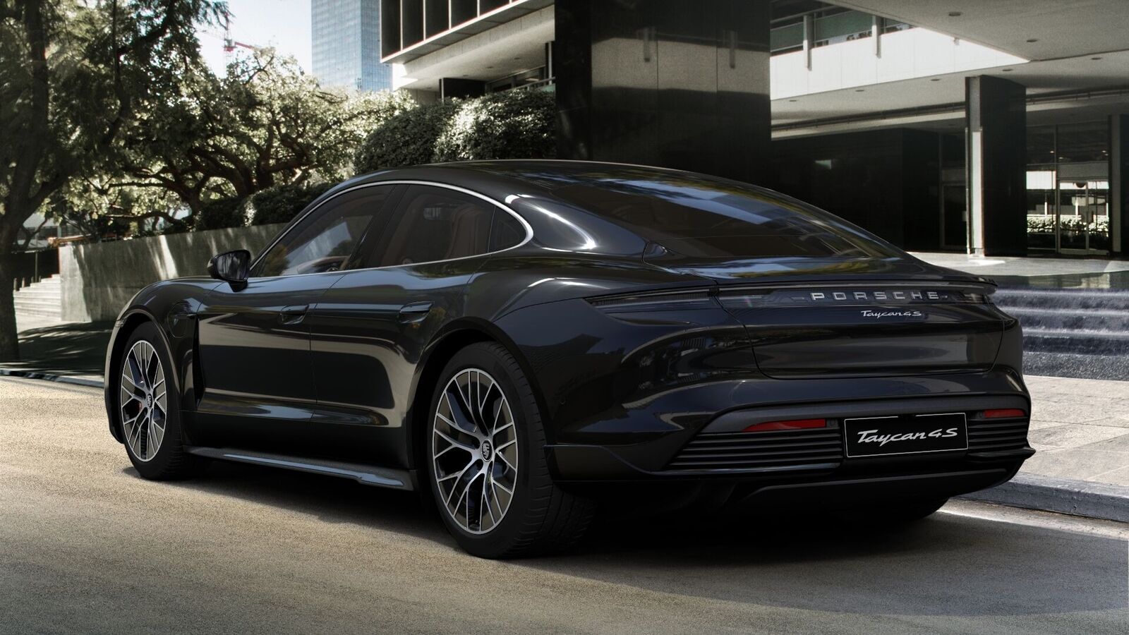 Grå Porsche Taycan 4S fra 2021