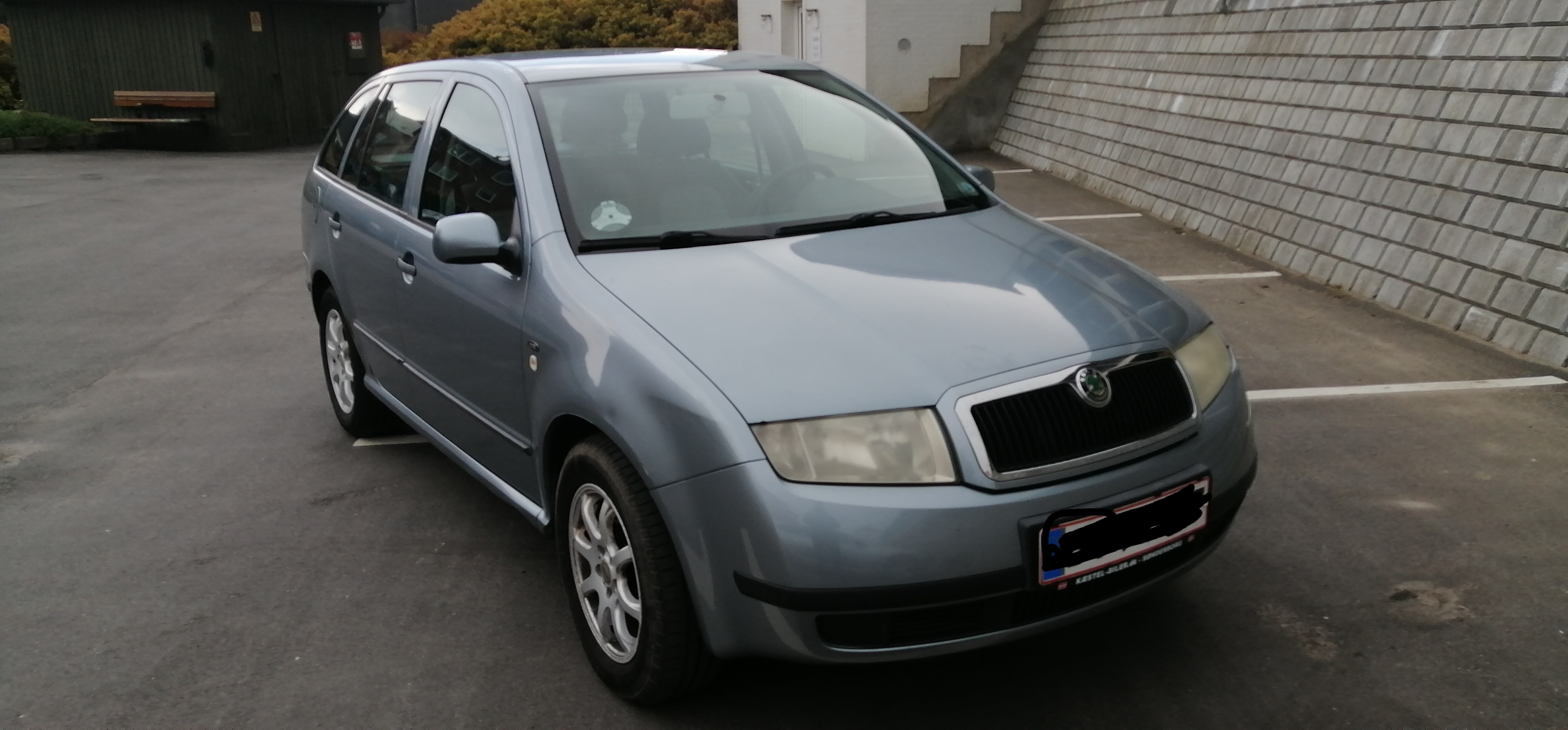 Blå Skoda Fabia fra 2002
