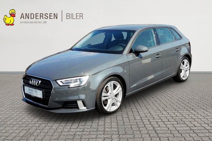 Grå Audi A3 Sportback fra 2018