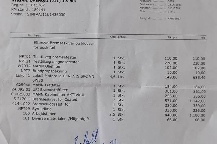 Hvid Nissan Qashqai fra 2015