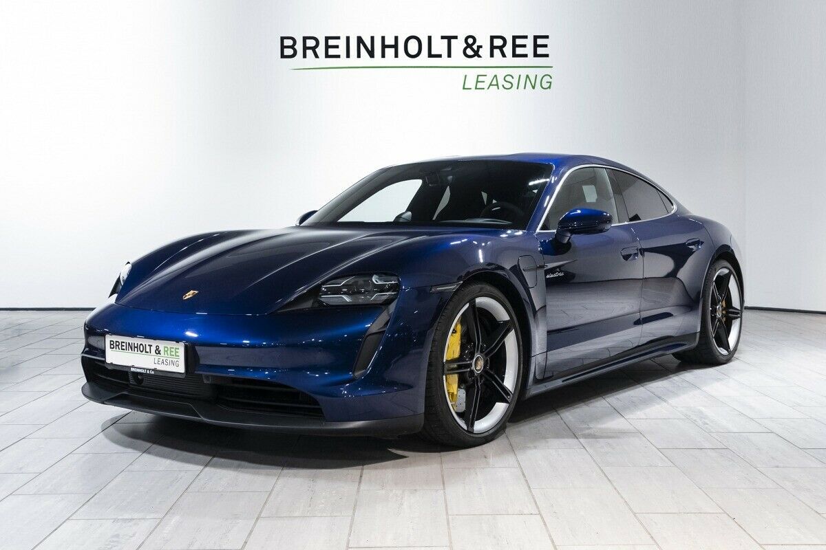 Blå Porsche Taycan 4S fra 2020