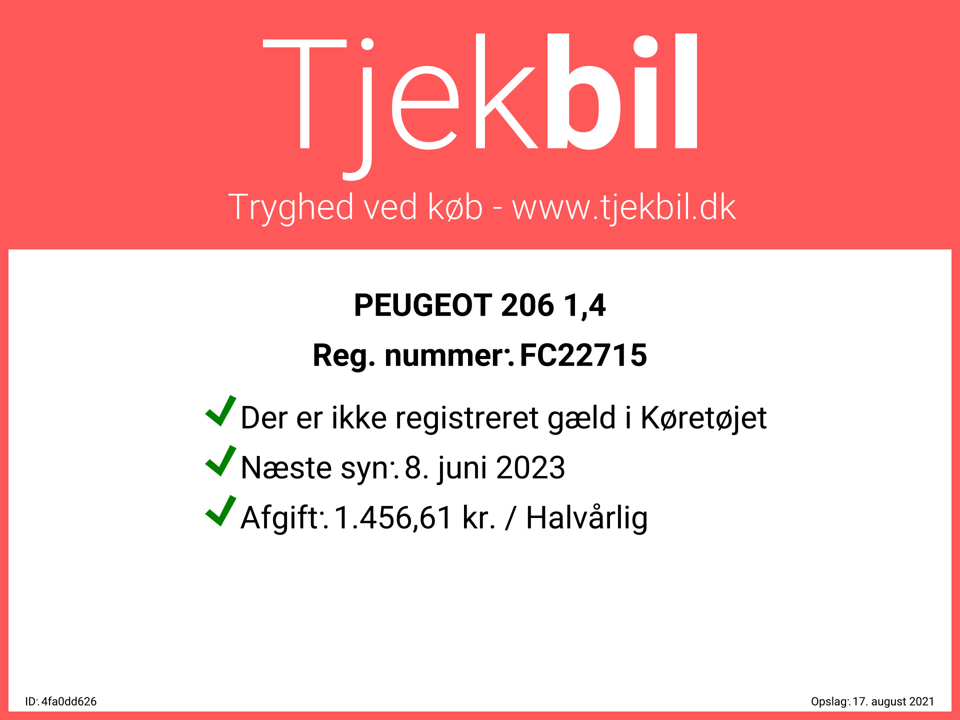 Sort Peugeot 206 fra 1999