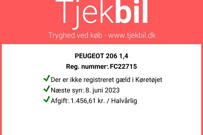 Sort Peugeot 206 fra 1999