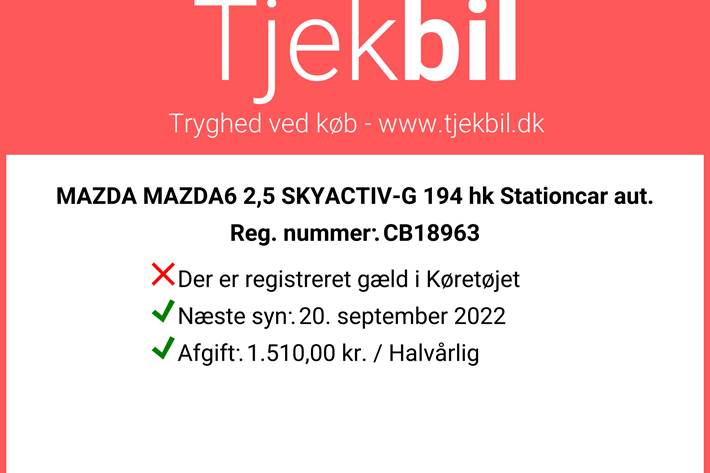 Grå Mazda 6 fra 2018