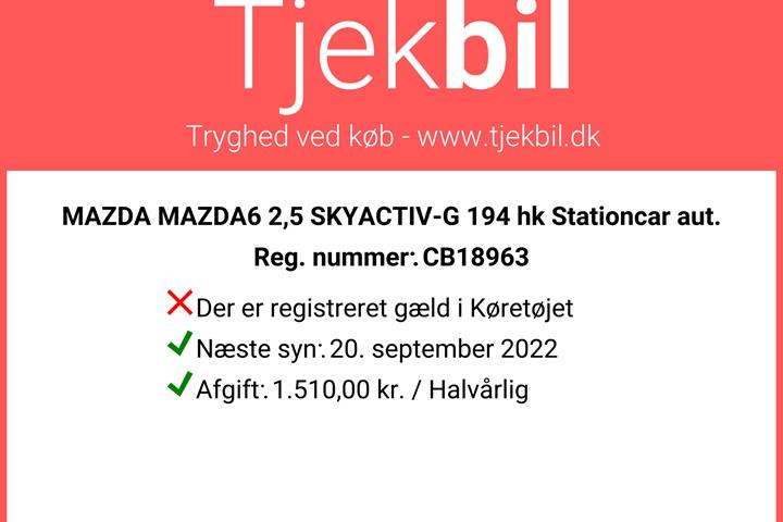Grå Mazda 6 fra 2018
