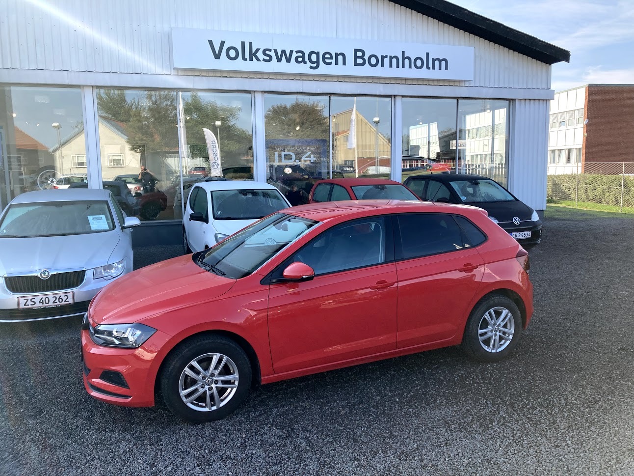Rød VW Polo fra 2019