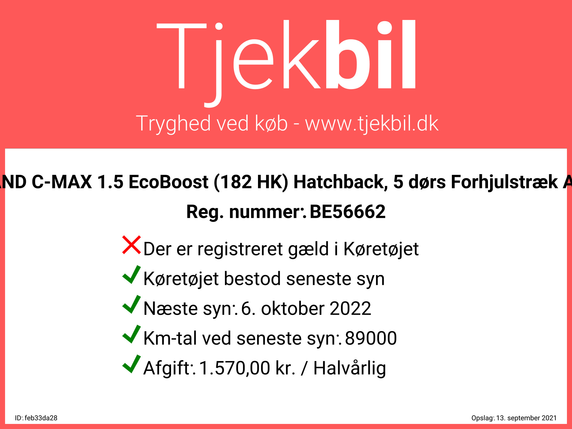 Sort Ford Grand C-Max fra 2016