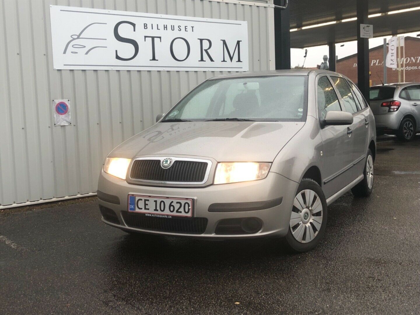 Grå Skoda Fabia fra 2007