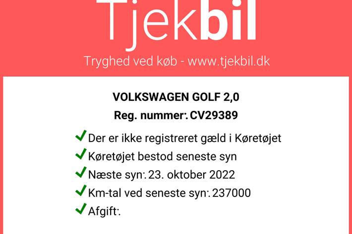 Sort VW Golf II fra 2002