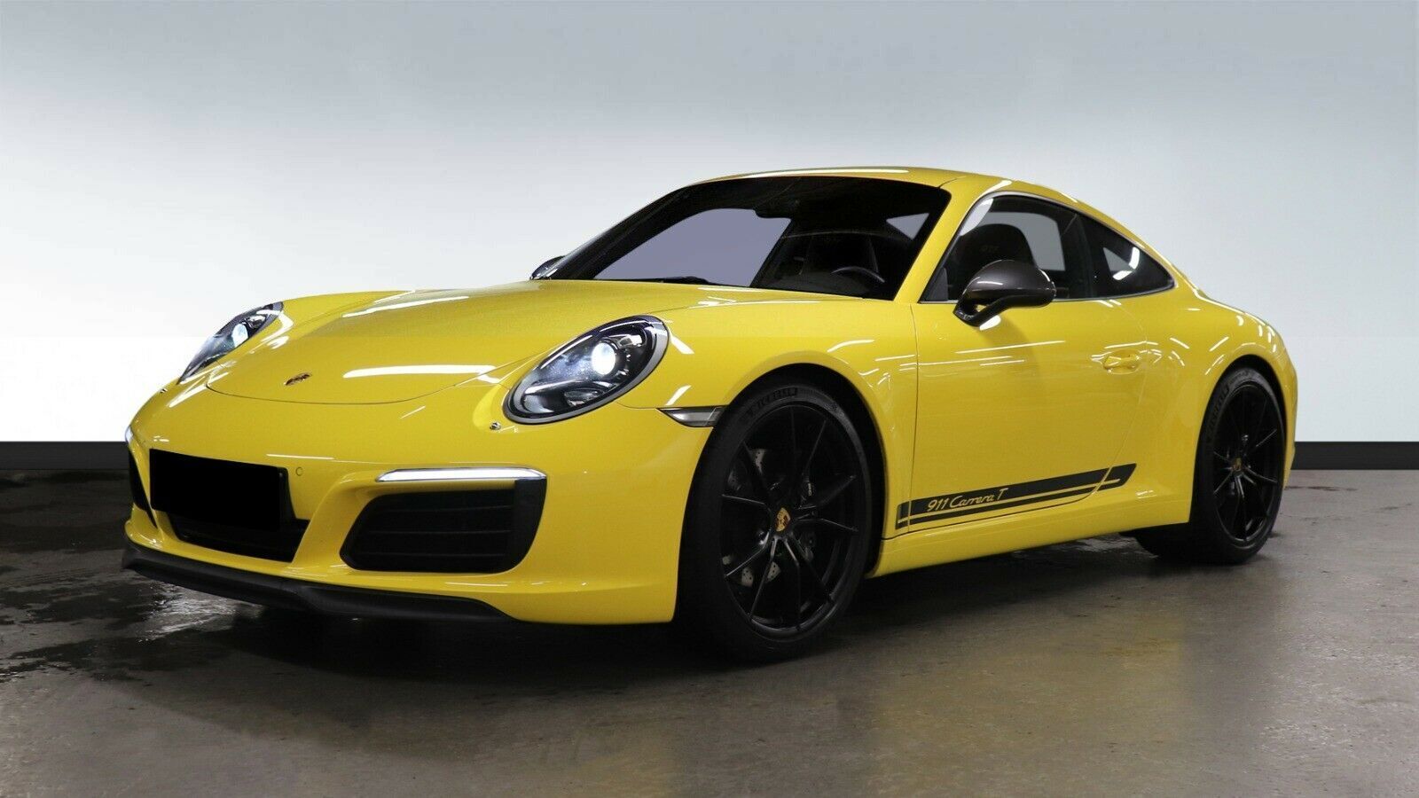 Gul Porsche 911 Carrera T fra 2018