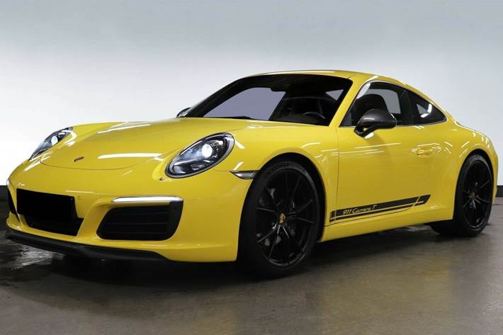 Gul Porsche 911 Carrera T fra 2018