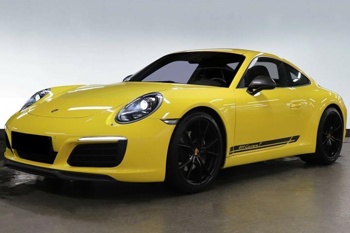 Gul Porsche 911 Carrera T fra 2018