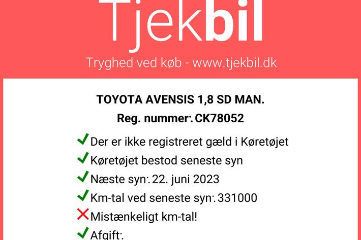 Sølv Toyota Avensis fra 2005