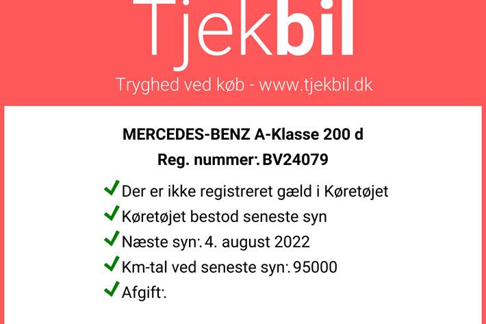 Hvid Mercedes A200 d fra 2016