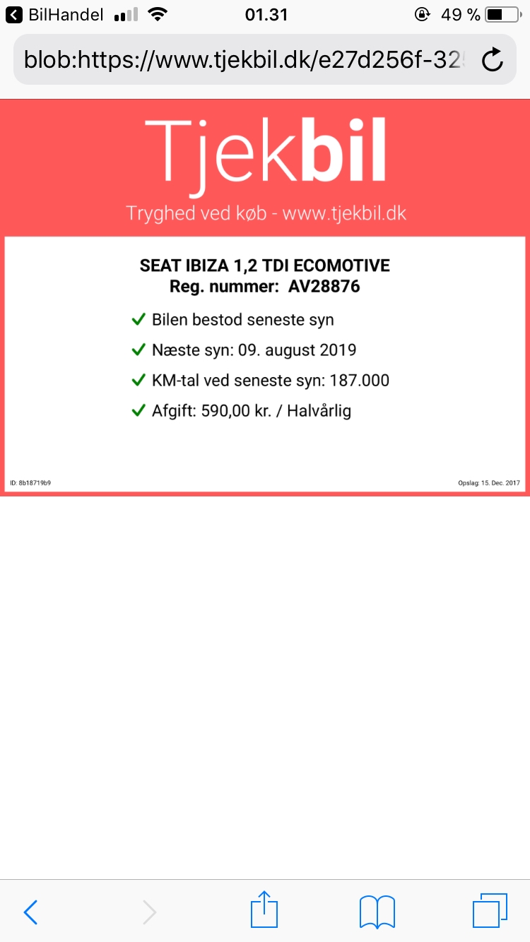 Hvid Seat Ibiza fra 2011
