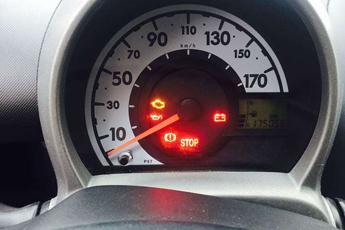 Sort Toyota Aygo fra 2009