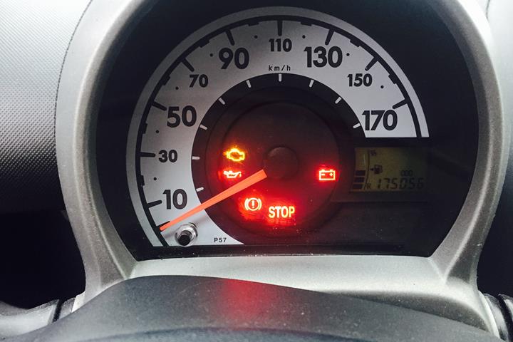 Sort Toyota Aygo fra 2009