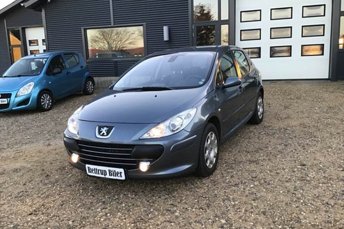Blå Peugeot 307 fra 2007