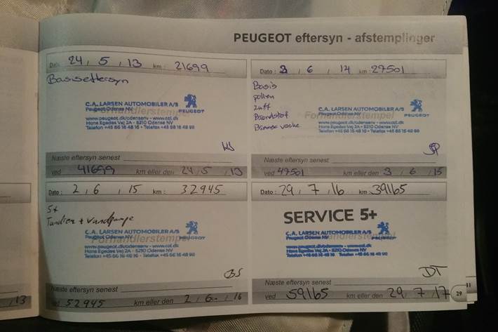 Blå Peugeot 207 fra 2010