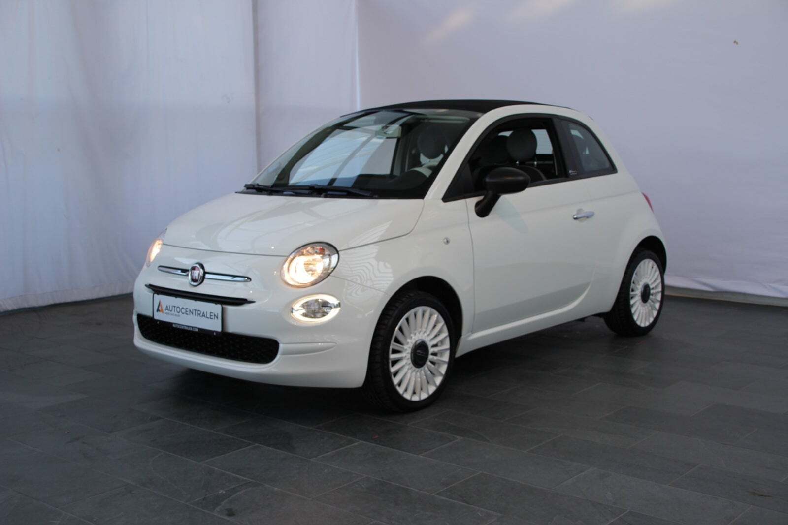 Hvid Fiat 500C fra 2018