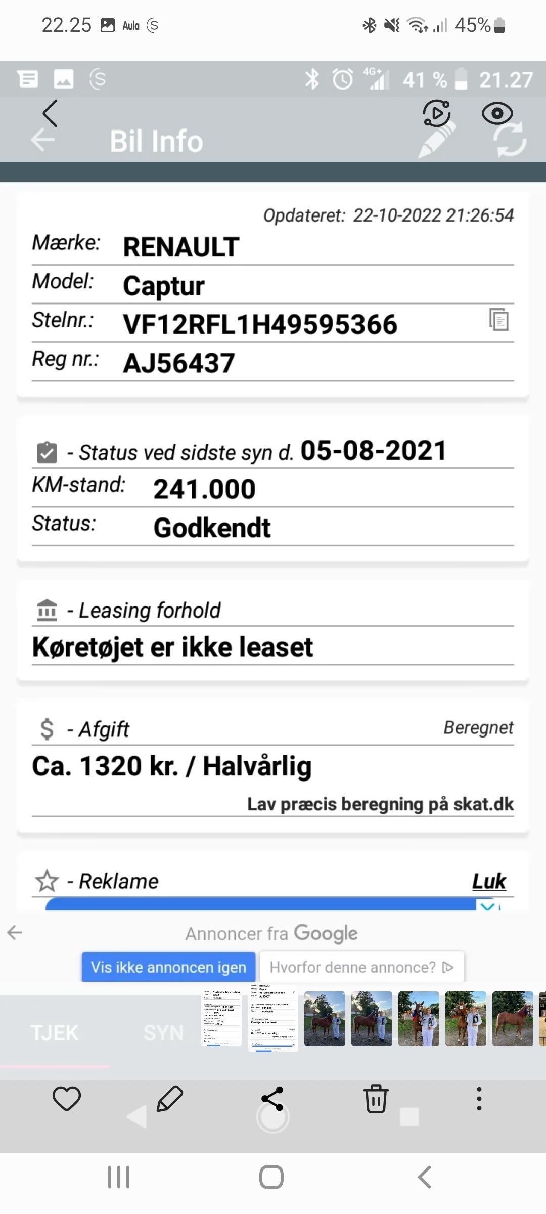 Grå Renault Captur fra 2013